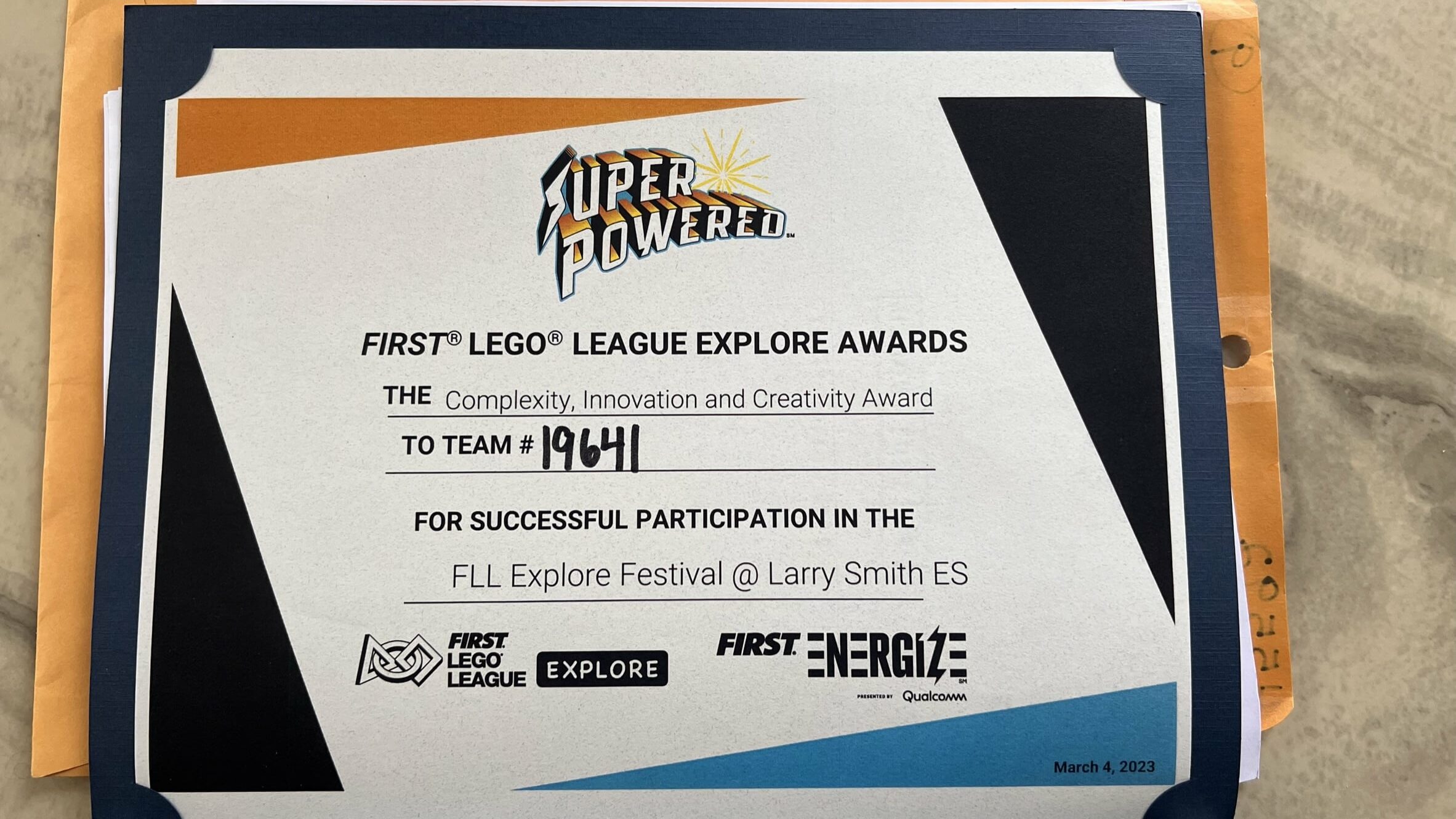 First LEGO League Super Powered Awards