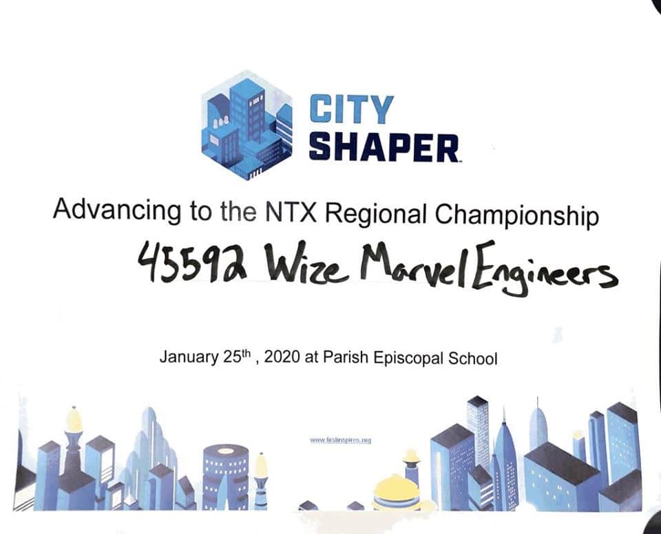 First LEGO League City Shaper Awards