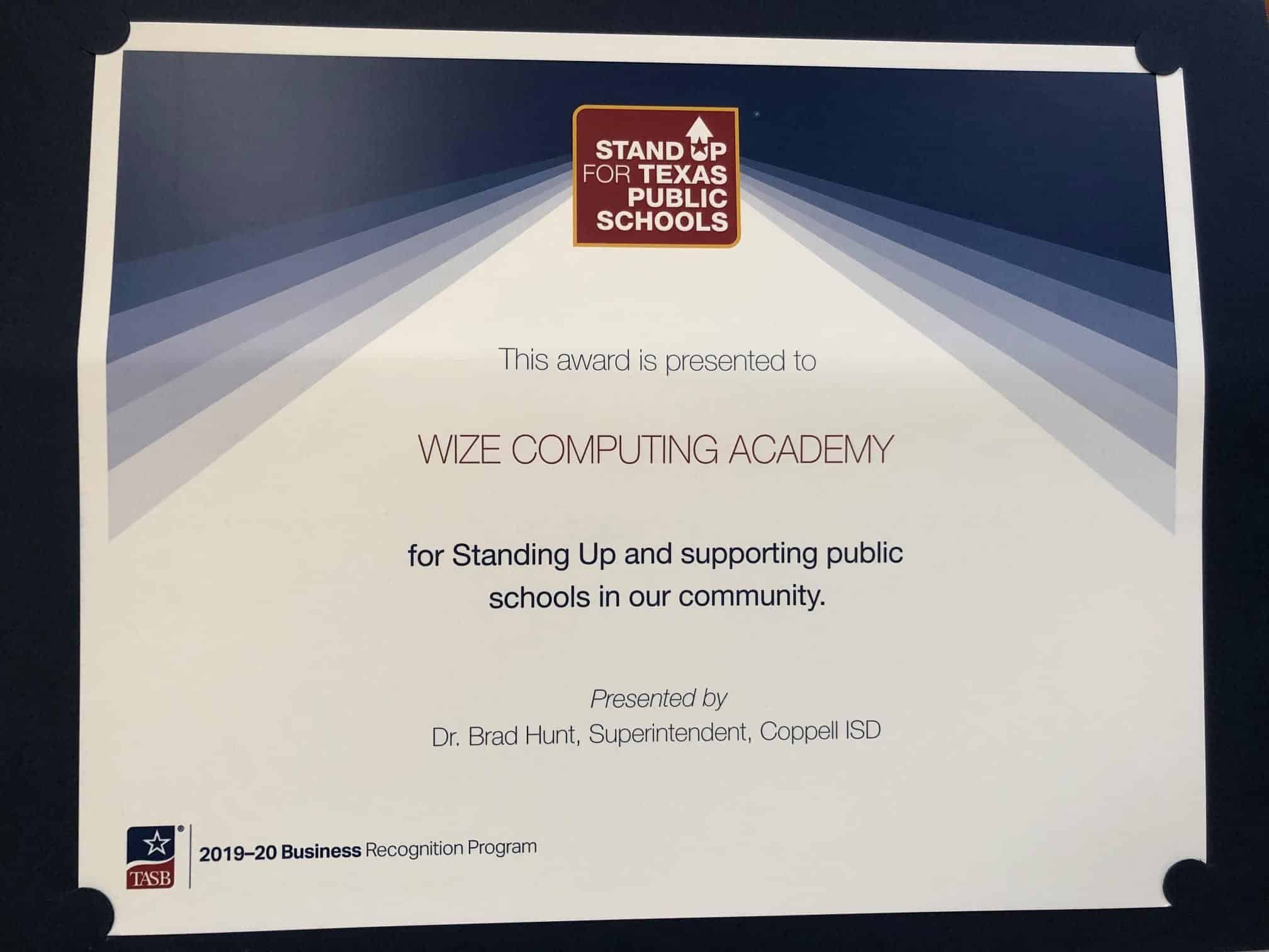 Stand Up for Texas Public Schools Award